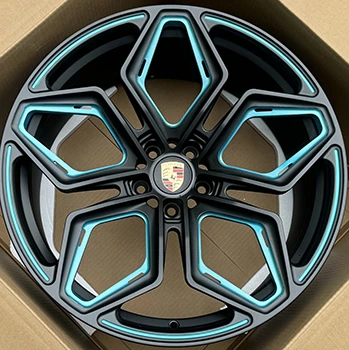 חישוקים מחושלים בהתאמה אישית שחור וכחול ל-Porsche Macan 2019