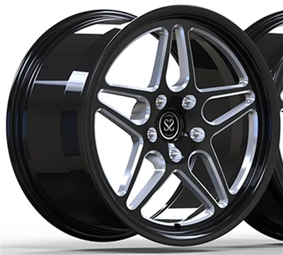 Honda Civic Type R FL5 9.5Jx19 ET60 מבריק שחור מזויף 1 חלק גלגלי אלומיניום